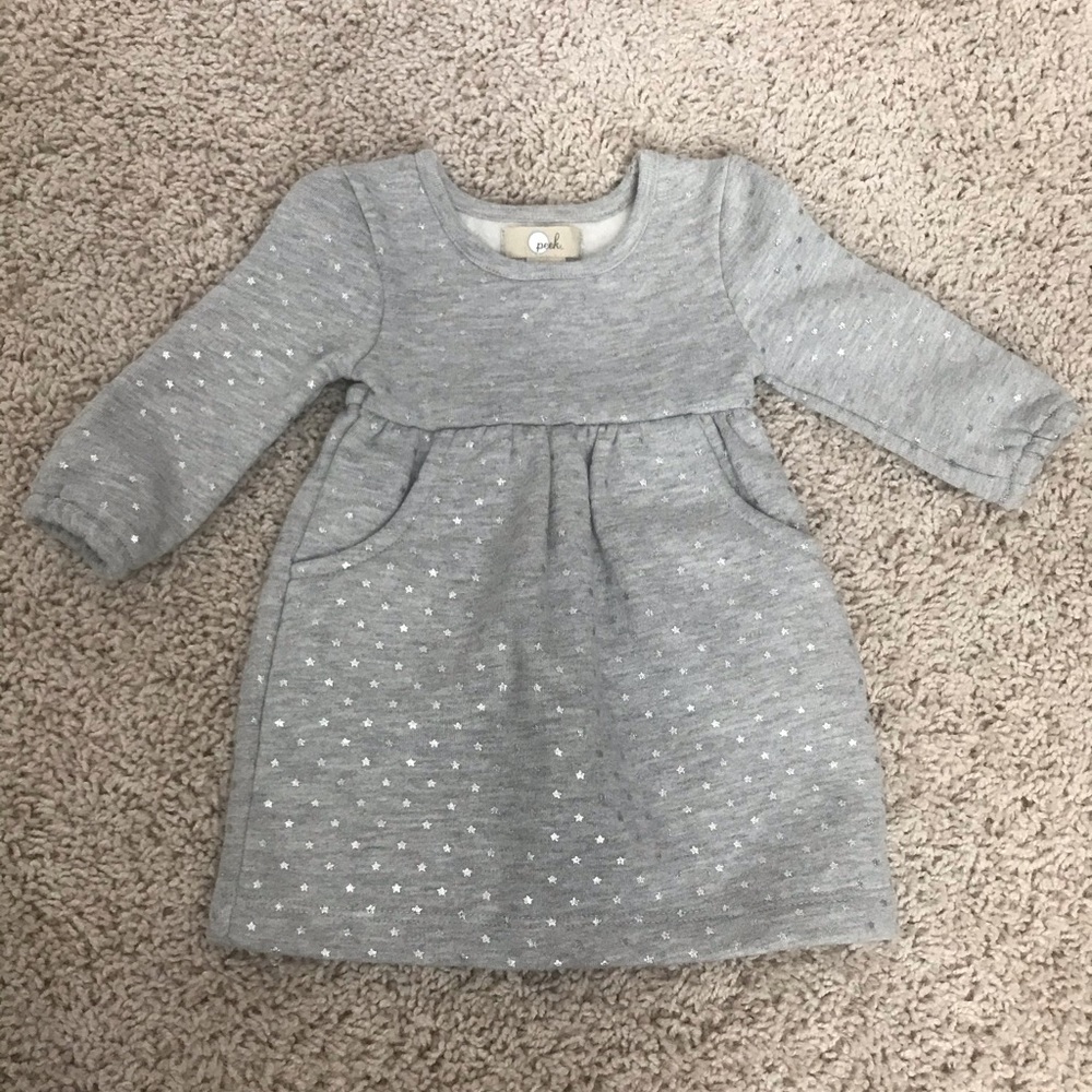 Peek grey baby sweatshirt dress - 0-3 months